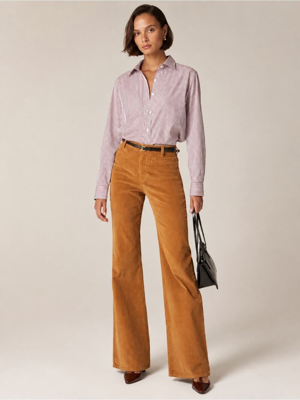 NWT J.CREW Vintage Flare Corduroy Pants Camel Brown Size 32